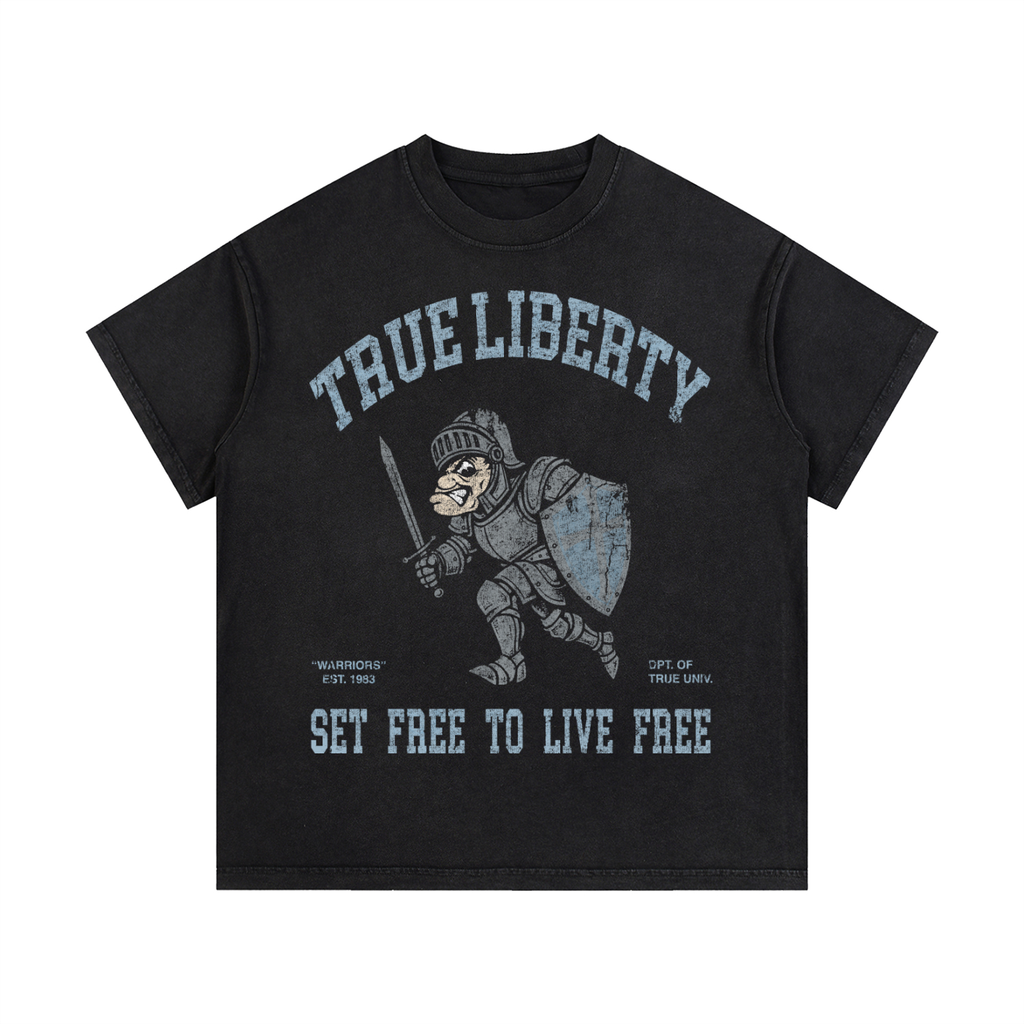 Vintage Wash Classic Fit | Knight Mascot | Up to 2XL | Retro Black or Beige