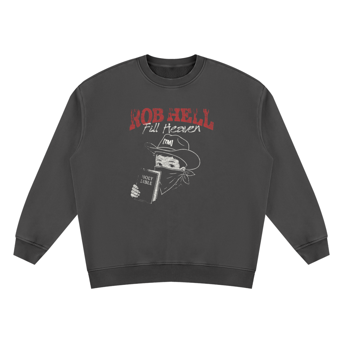Rob Hell-The Gates of Hell Will Not Prevail sweatshirt, retro black, photo 3