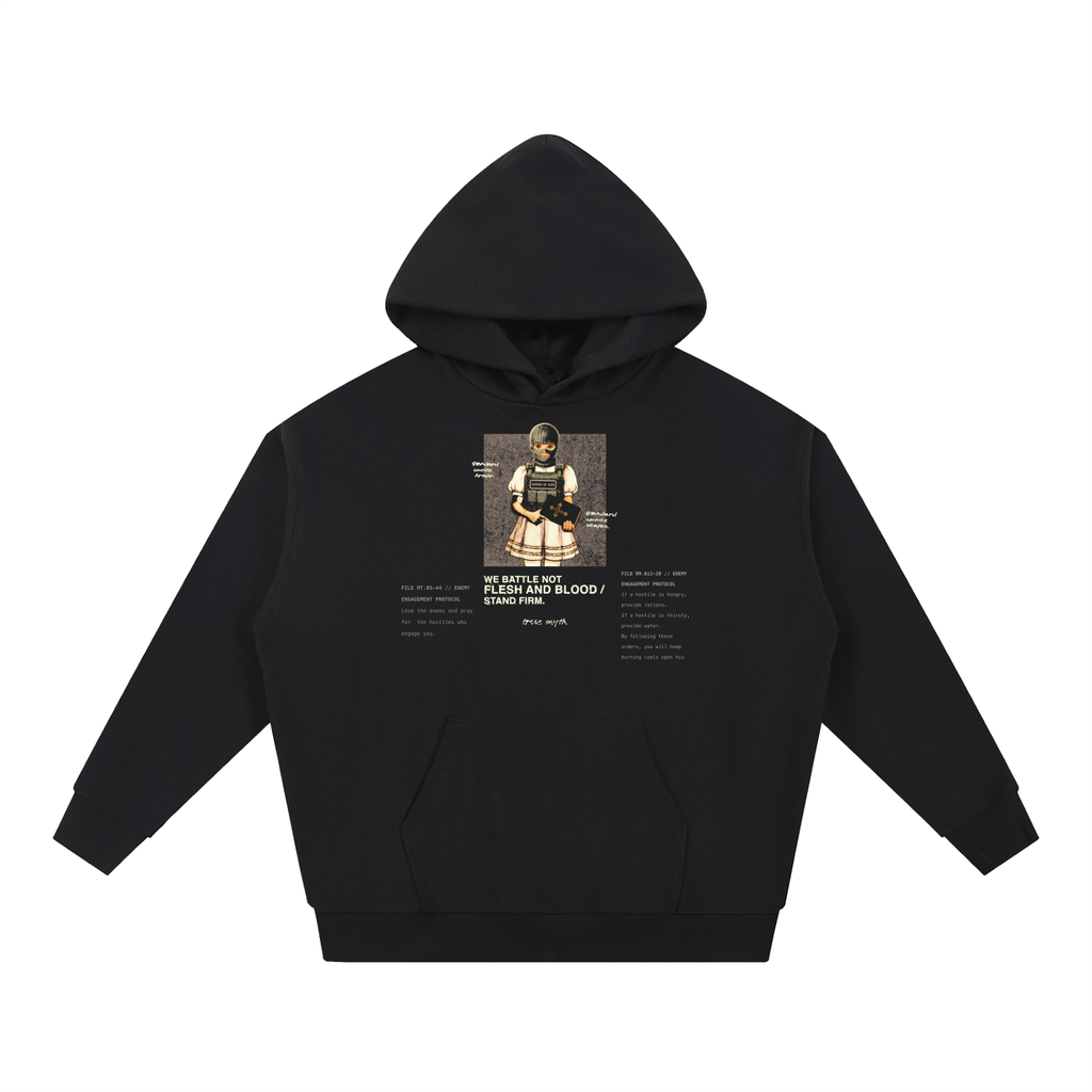 Rules of Engagement oversized hoodie, black, photo 3