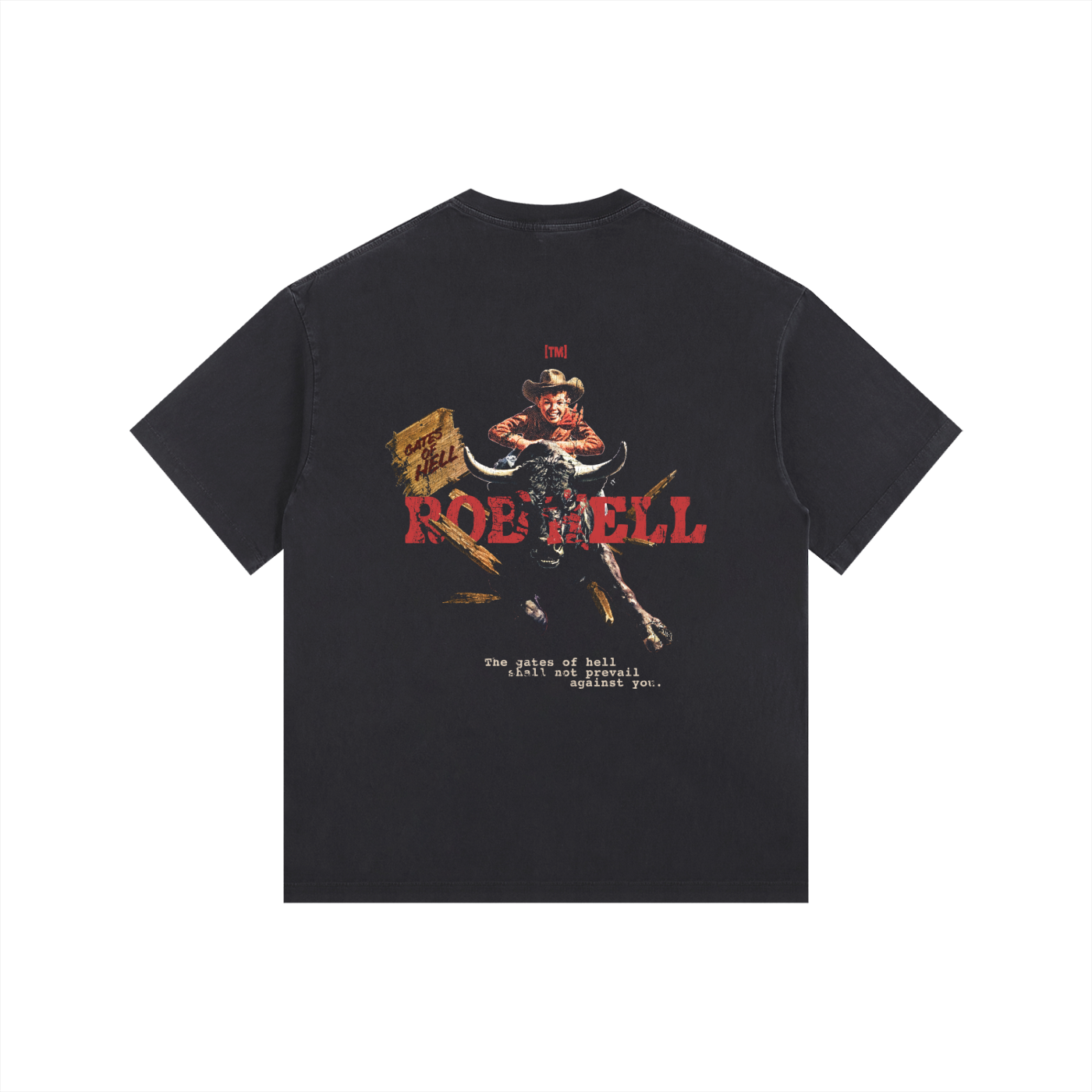 2XL & UP | Gates of Hell Will Not Prevail| Retro Wash Black