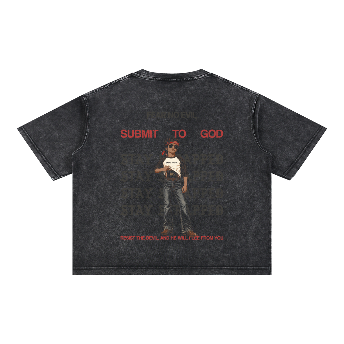 Boxy 3.0 | Stay Strapped-Fear No Evil | Retro Wash Black