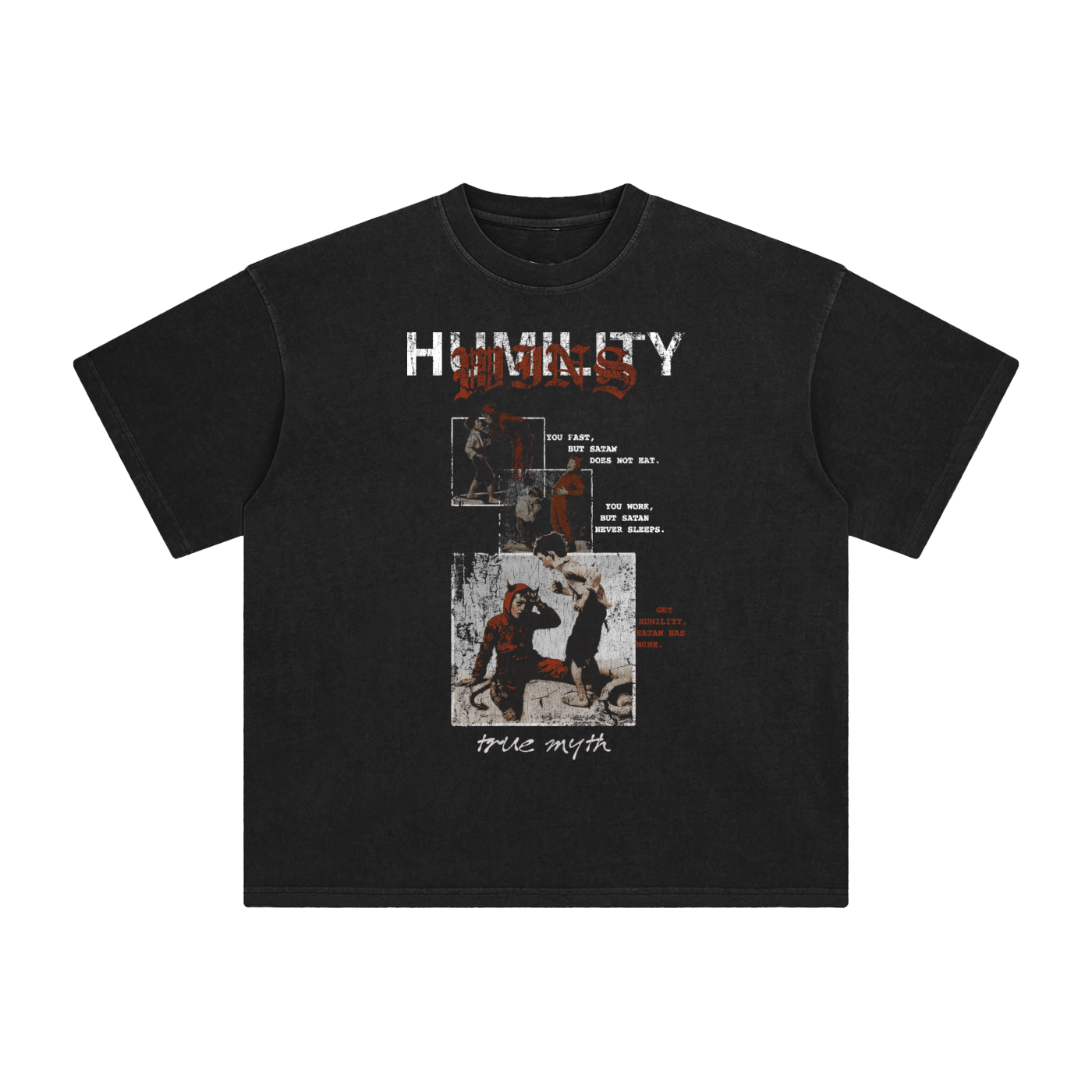 Retro Wash Loose Fit | Humility Wins | Retro Wash Black