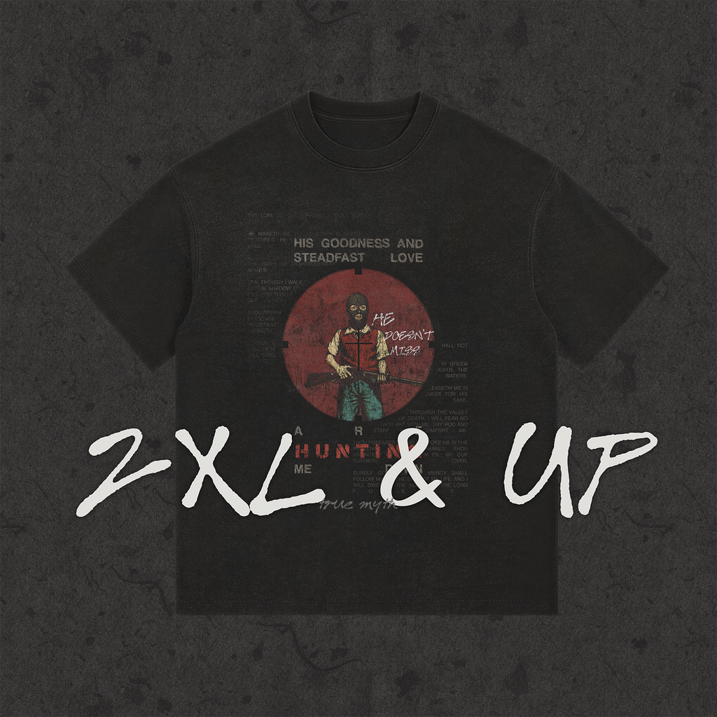 2XL & UP | Ps.23 The Hunt | Retro Wash Black