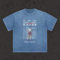 Faded Wash Loose Fit Tee | RGB Catch These Hands| Faded Wash Blue