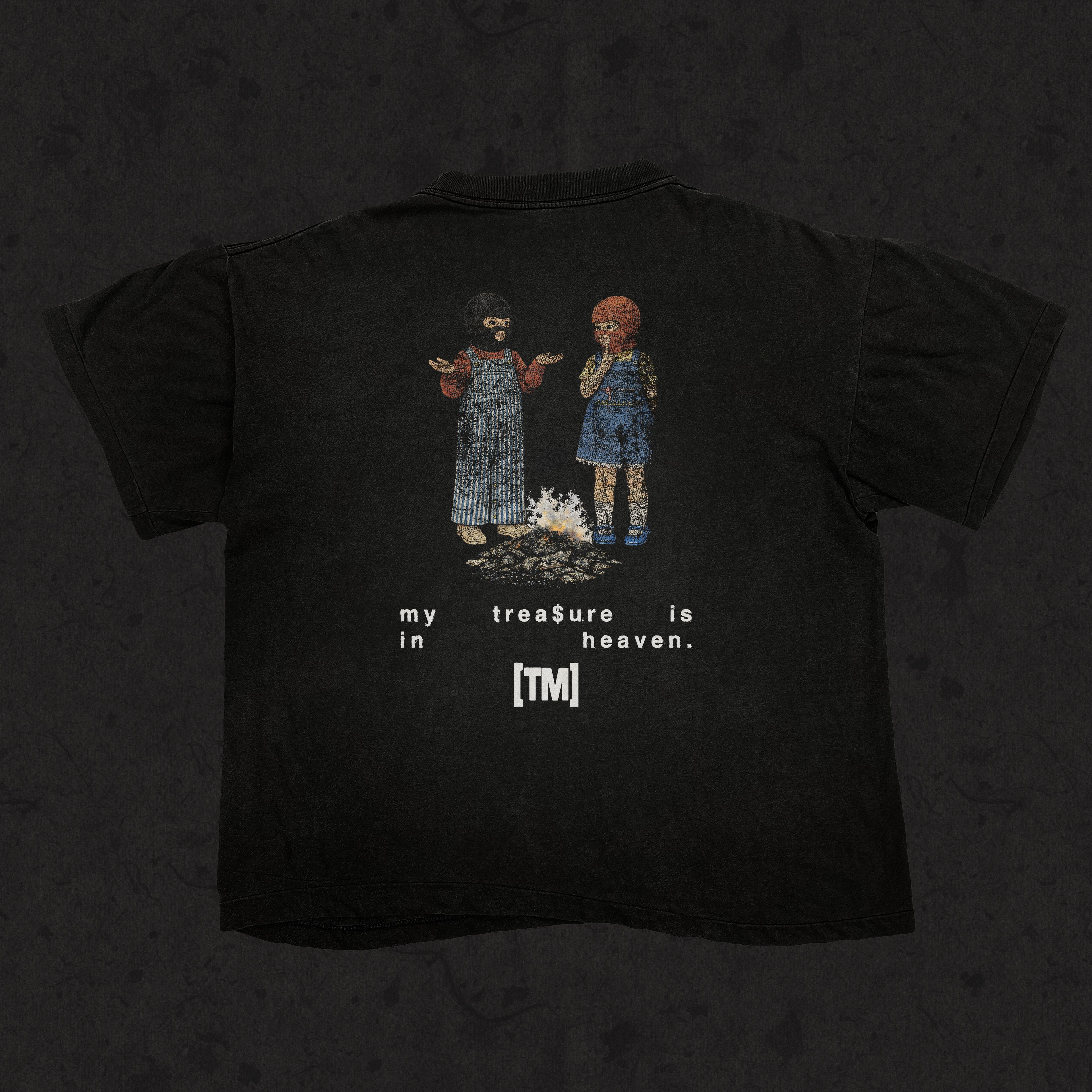 Cropped/Boxy Loose Fit Tee 1.0 | My Treasure Is In Heaven | Black