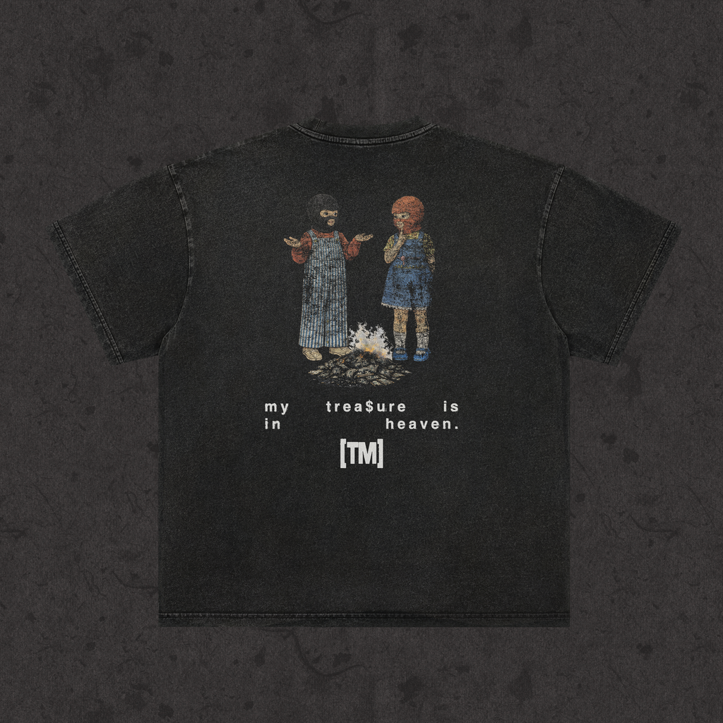 Retro Wash Loose Fit Tee | My Treasure Is In Heaven | Black