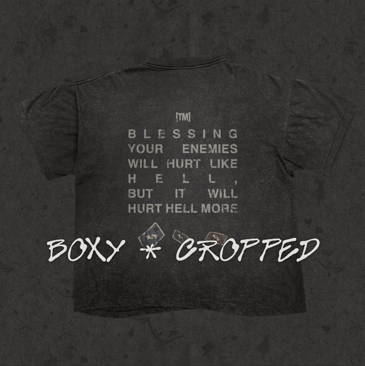 Boxy Cropped 3.0 | Reverse Card | Stone Wash Black