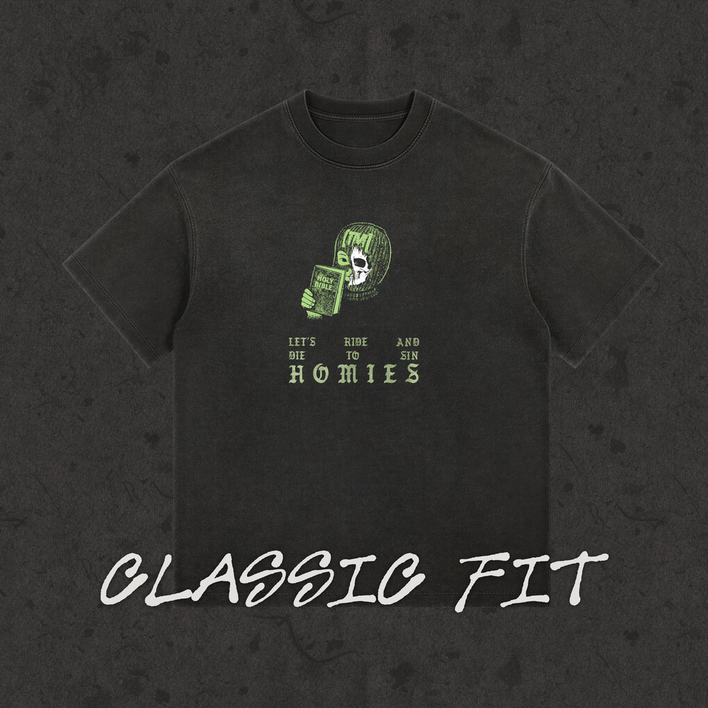 Classic Fit | Ride or Die to SIn | Retro Wash Black