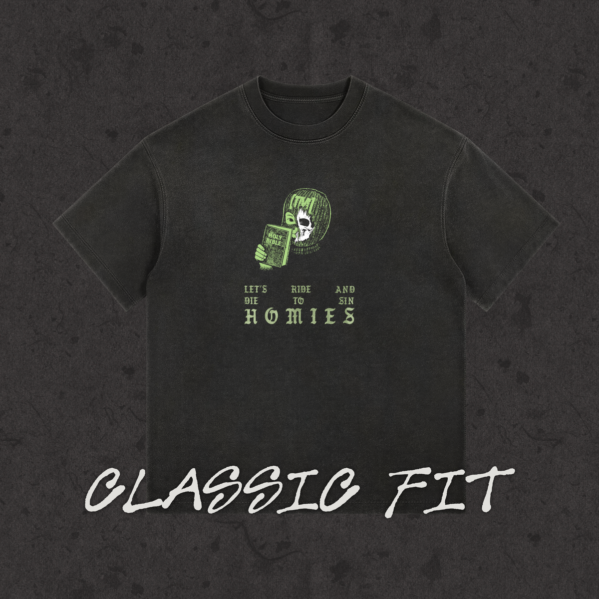 Classic Fit | Ride or Die to SIn | Retro Wash Black
