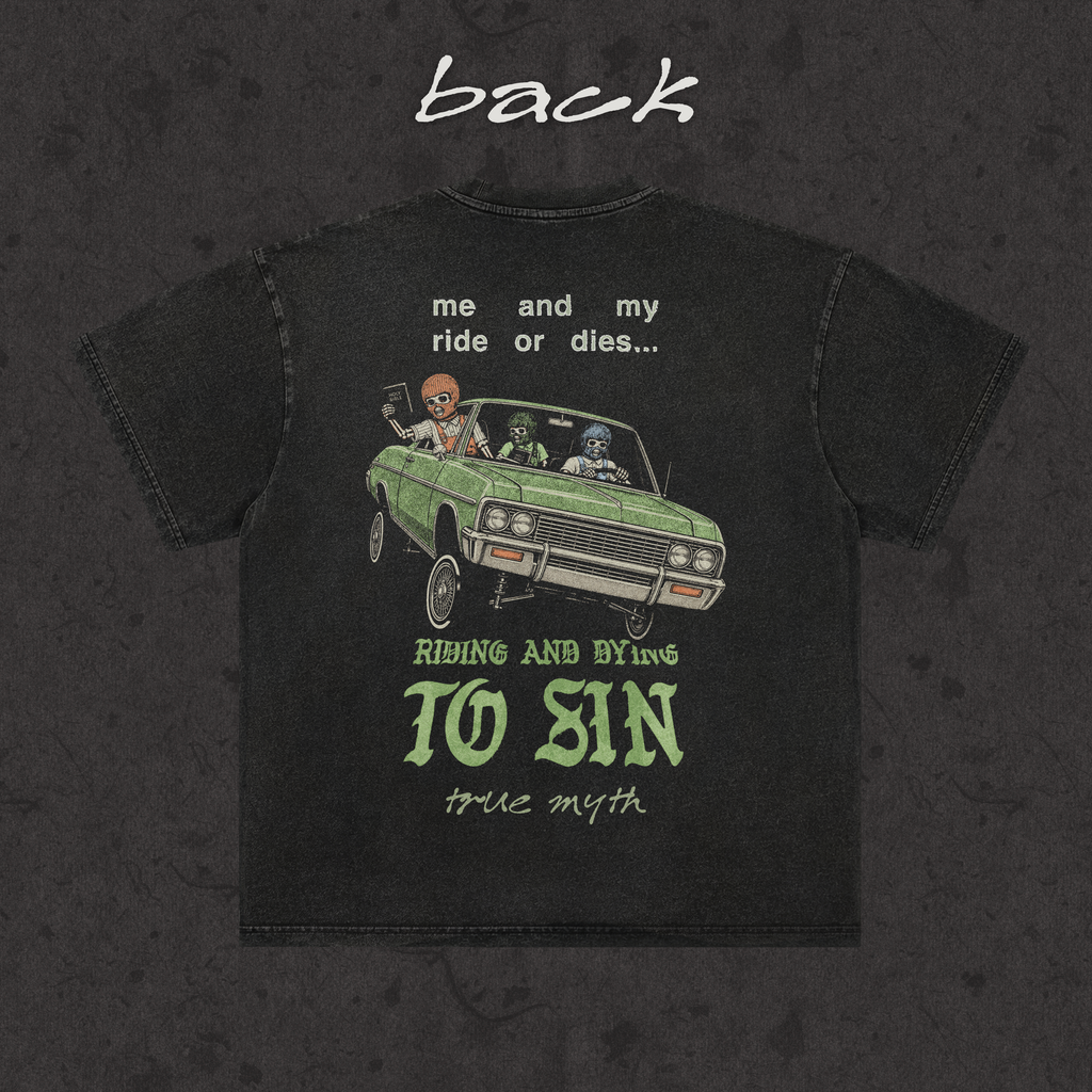 Retro Wash Loose Fit | Ride or Die to SIn | Retro Wash Black