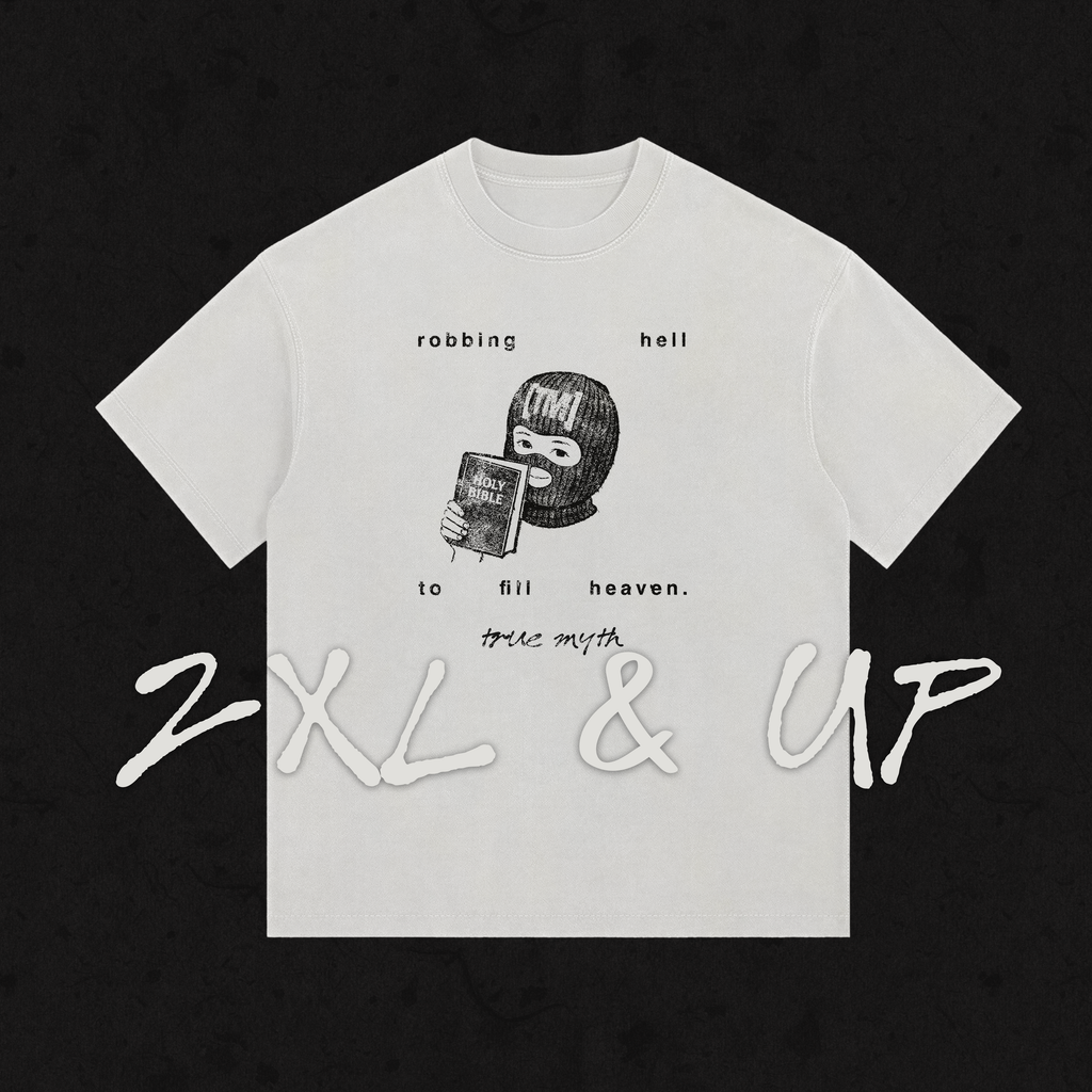 2XL & UP | Retro Wash Tee | Robbing Hell | White