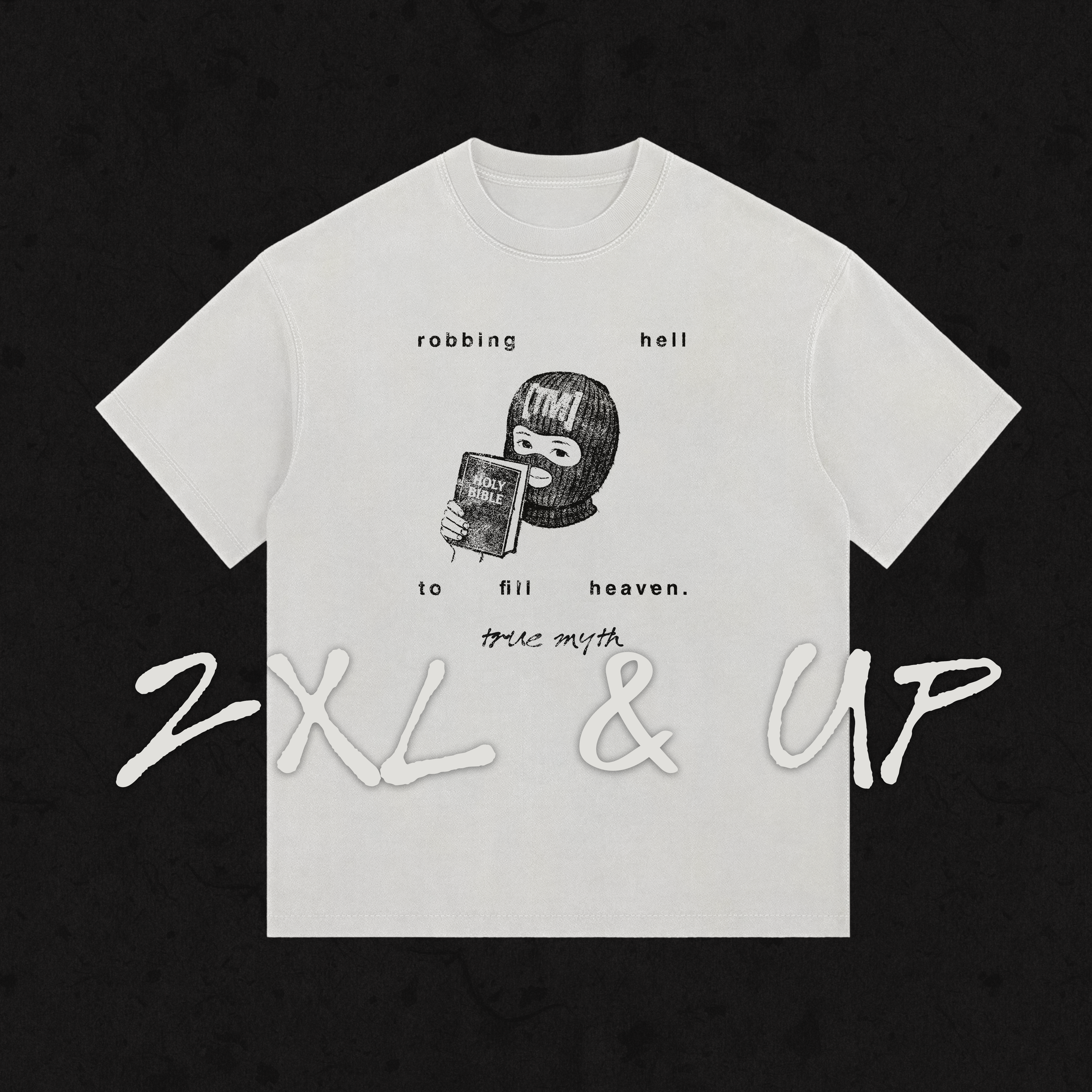 2XL & UP | Retro Wash Tee | Robbing Hell | White