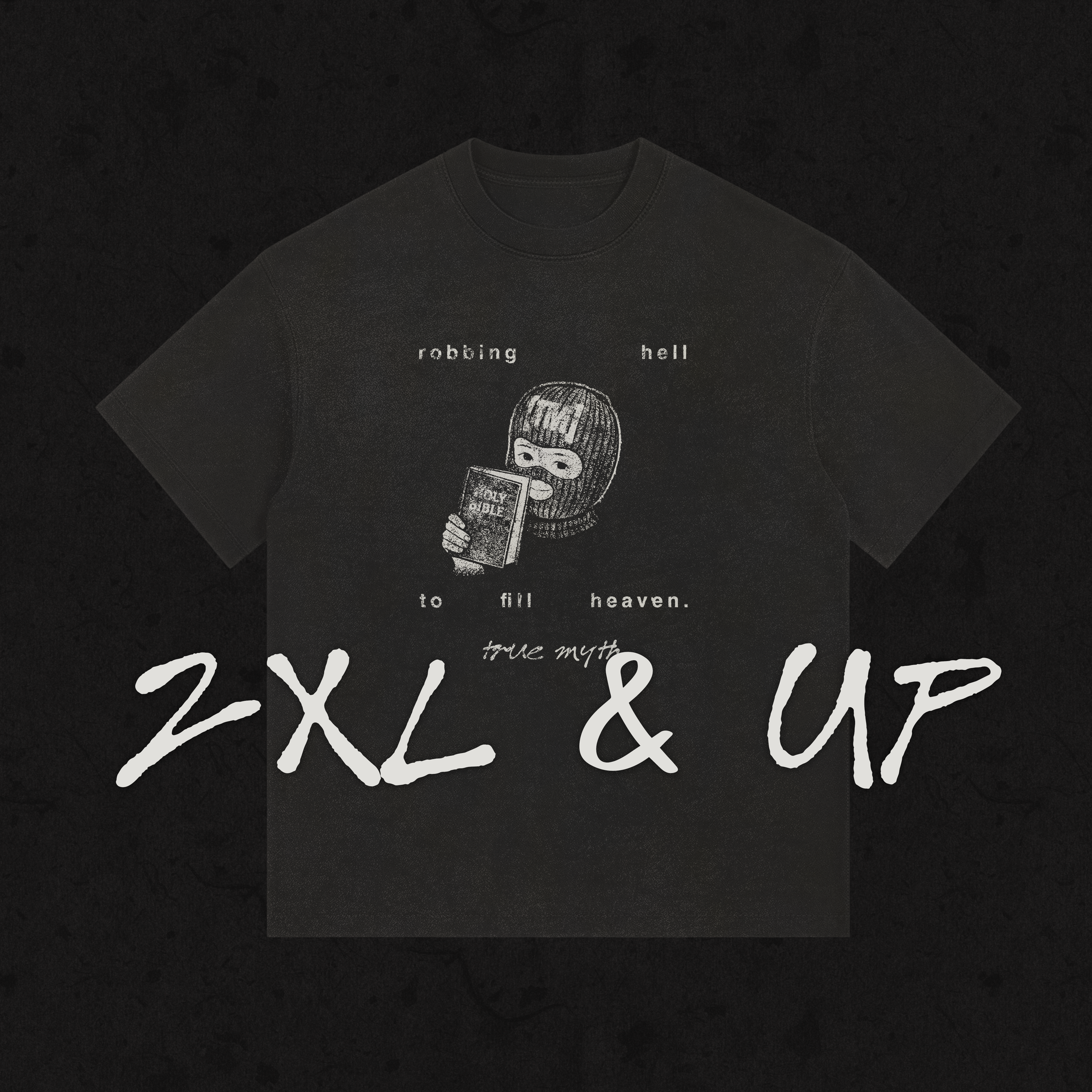 2XL & UP | Retro Wash Tee | Robbing Hell | Retro Wash Black