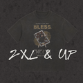 2XL & up tee with the hand-drawn 'Reverse Card' design by True Myth, retro wash black