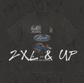 2XL & up tee with the hand-drawn 'Jesus is Lord Even In The Wreckage' design by True Myth, retro wash black