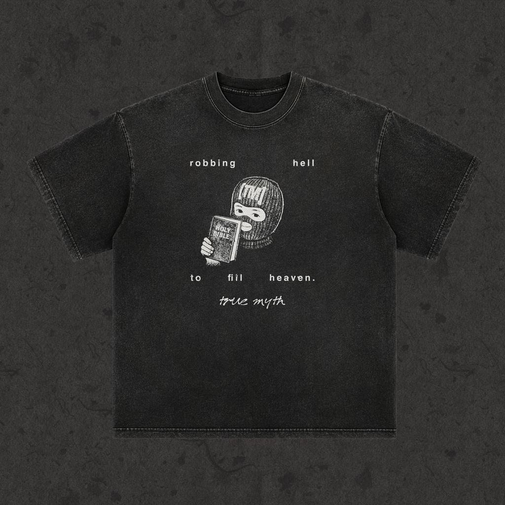 Retro Wash Loose Fit Tee | Robbing Hell | Black