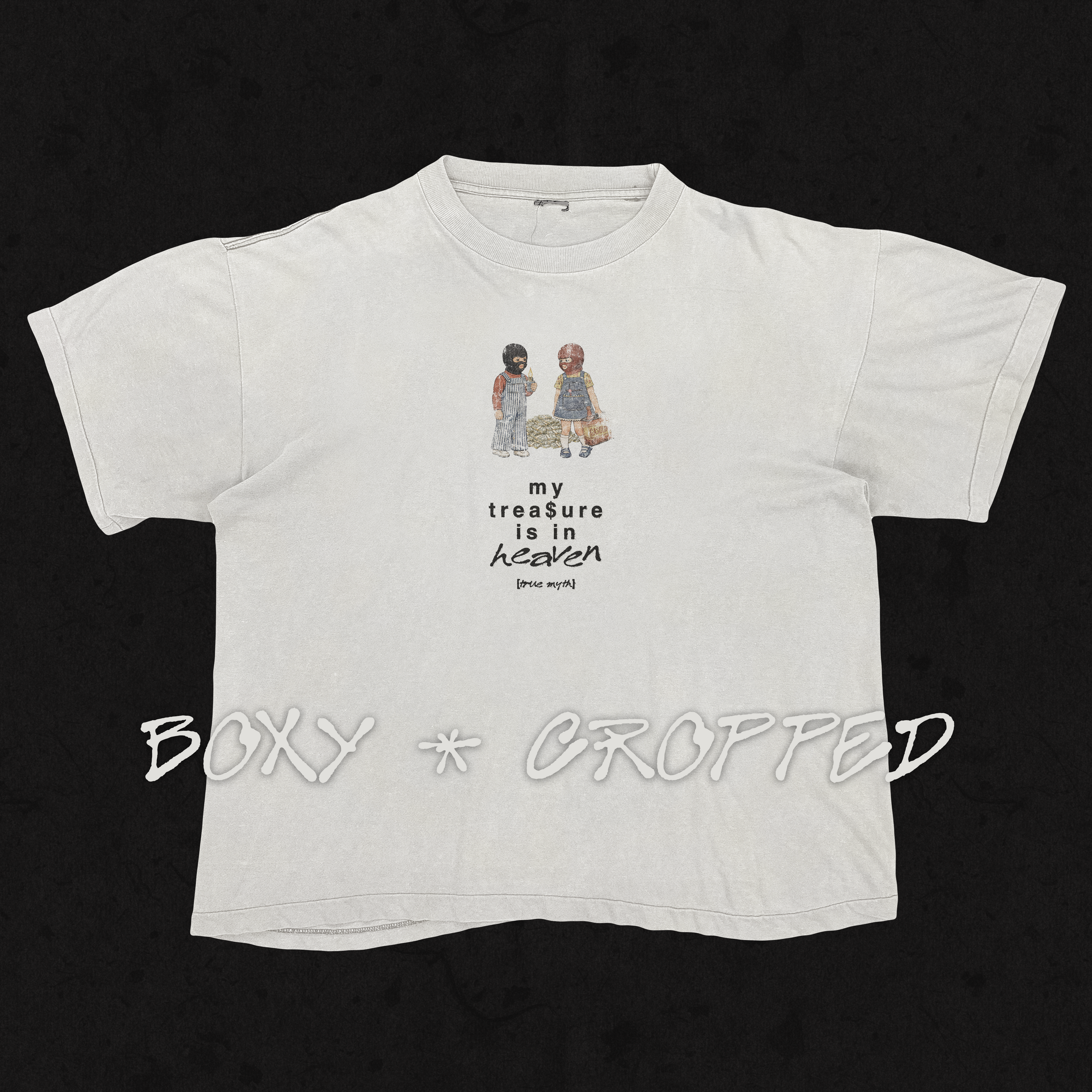 Cropped/Boxy Loose Fit Tee 1.0 | My Treasure Is In Heaven | White