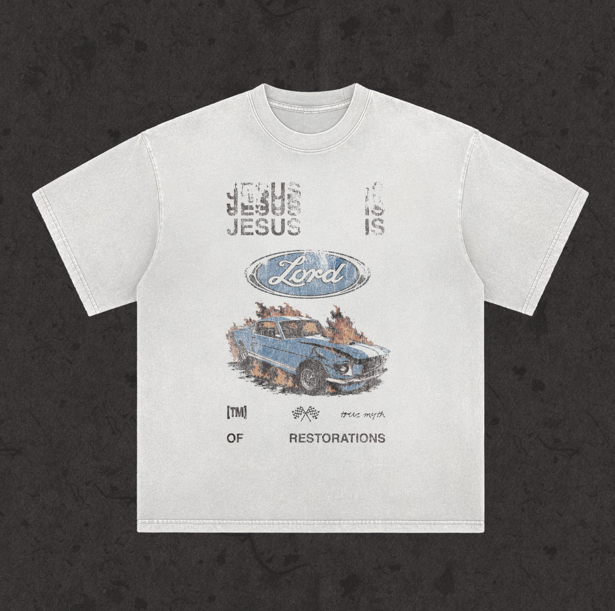 Retro Wash Loose Fit | Jesus is Lord Even In The Wreckage  | White