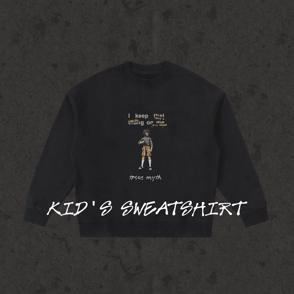 Kids Fleece Crewneck Concealed Carry black front
