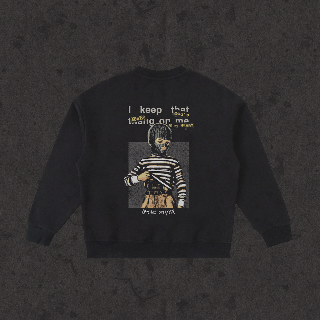 Kids Fleece Crewneck Concealed Carry black back