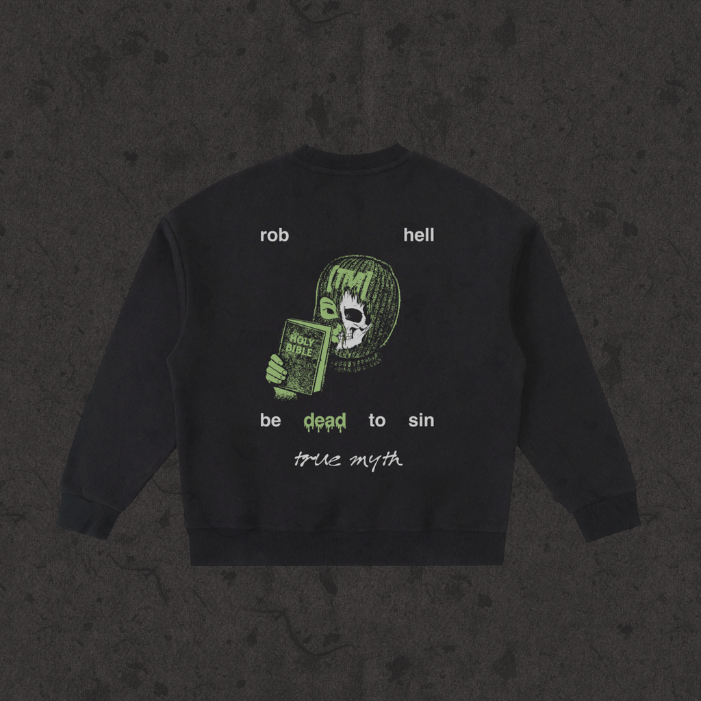 Kids Fleece Crewneck Rob Hell-Be Dead To Sin black back