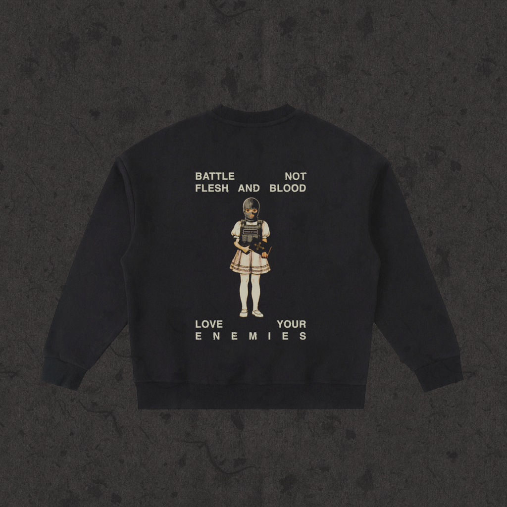 Kids Fleece Crewneck Rules of Engagement black back