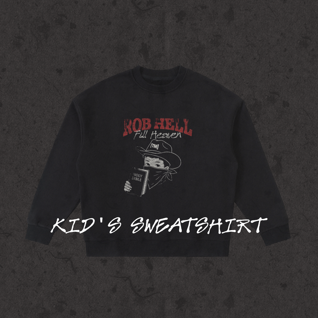 Kids Fleece Crewneck The Gates of Hell Will Not Prevail black front