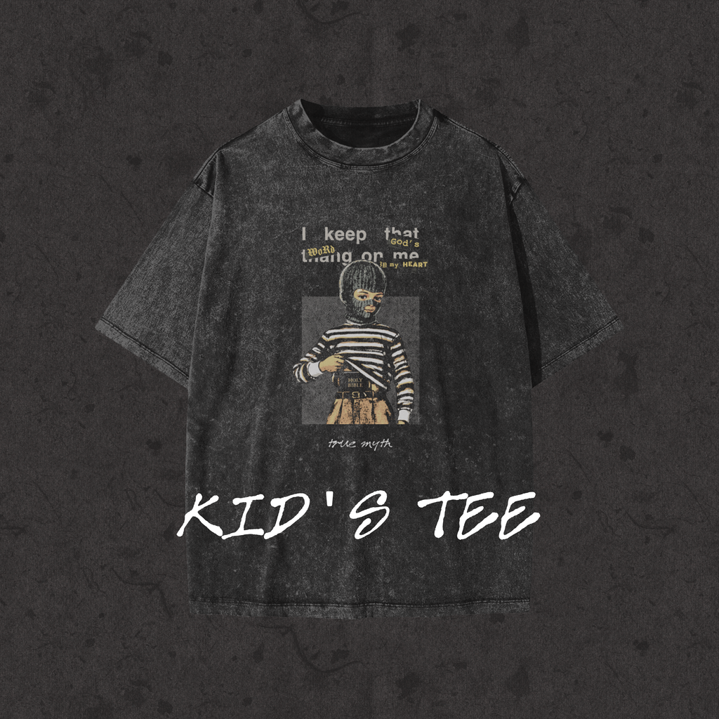 Kids Snow Washed Tee Concealed Carry black front