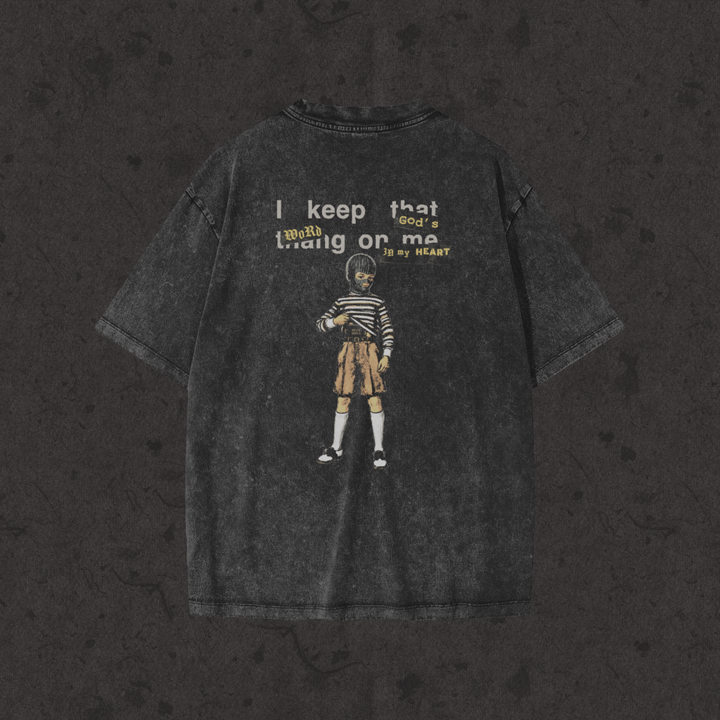 Kids Snow Washed Tee Concealed Carry black back