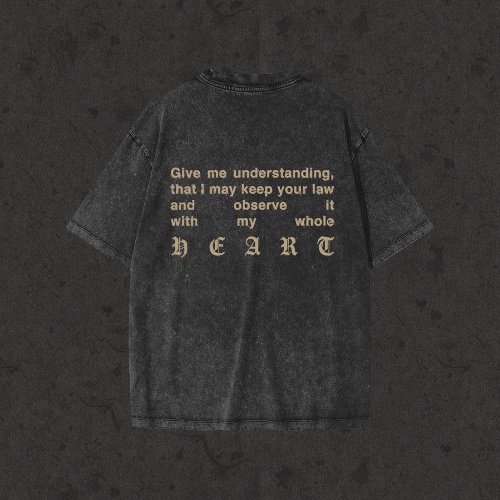 Kids Snow Washed Tee I Got The Word On My Mind black back