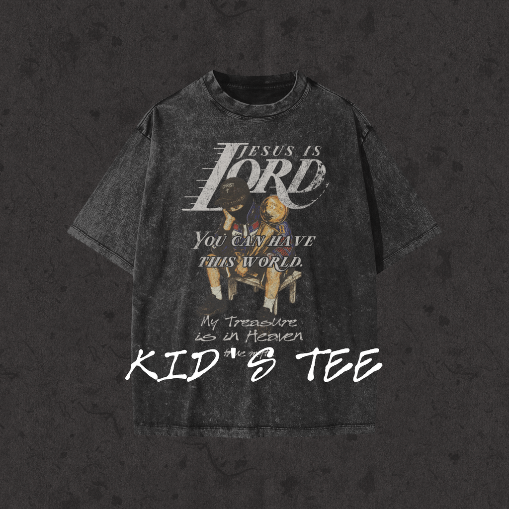 Kids Snow Washed Tee Jesus is Lord-Mamba Edition black front