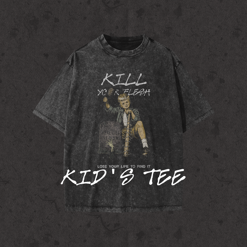 Kids Snow Washed Tee Kill Your Flesh black front