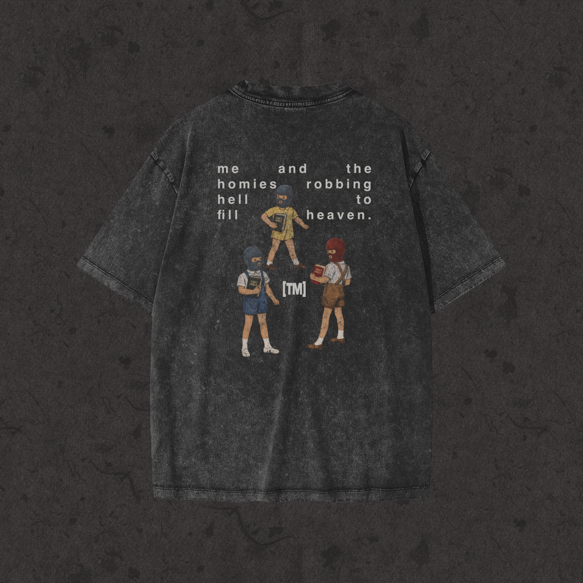 Kids Snow Washed Tee Robbing Hell To Fill Heaven black back
