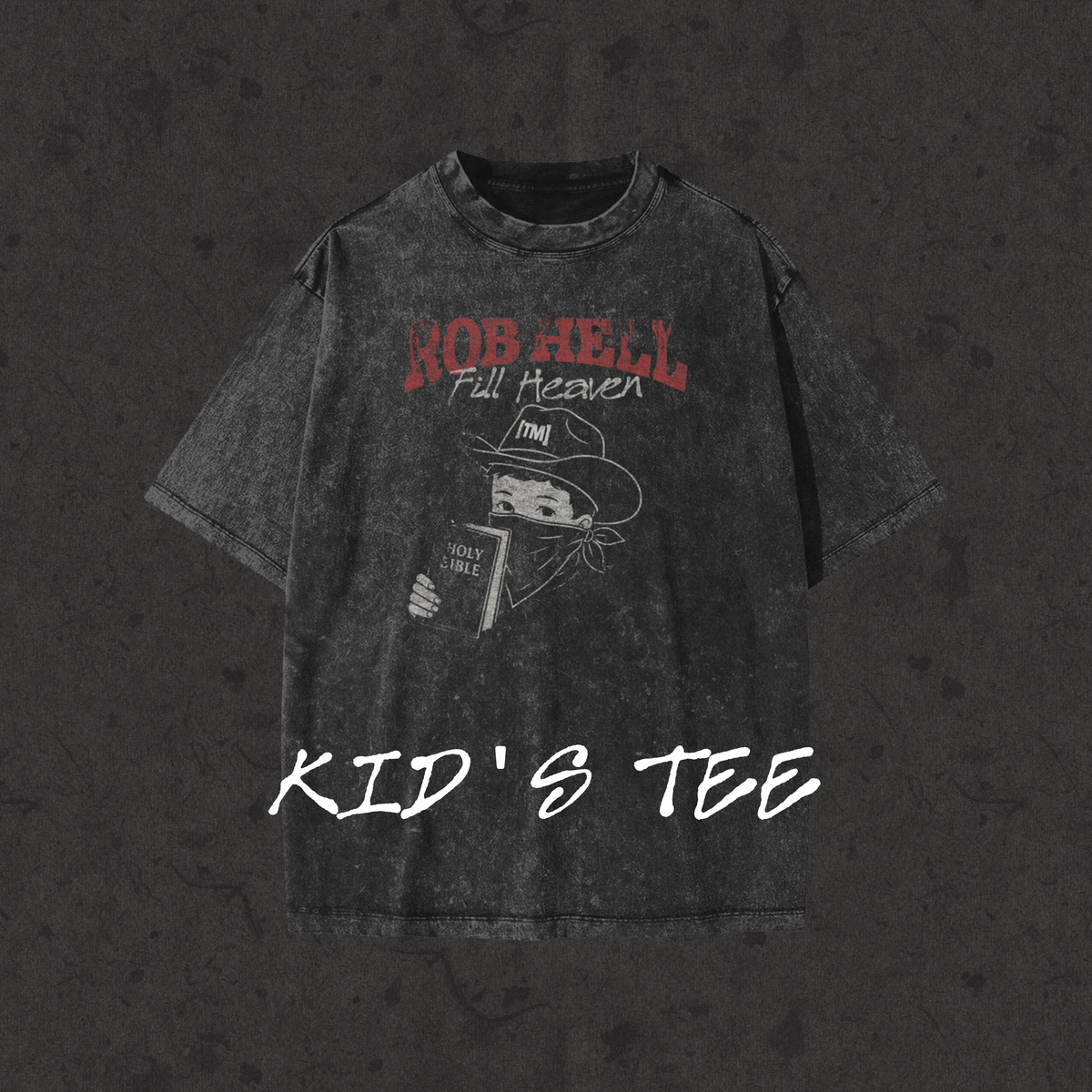 Kids Snow Washed Tee The Gates of Hell Will Not Prevail black front