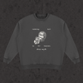 Sweatshirt with the hand-drawn 'OG Robbing Hell To Fill Heaven' design by True Myth, retro black