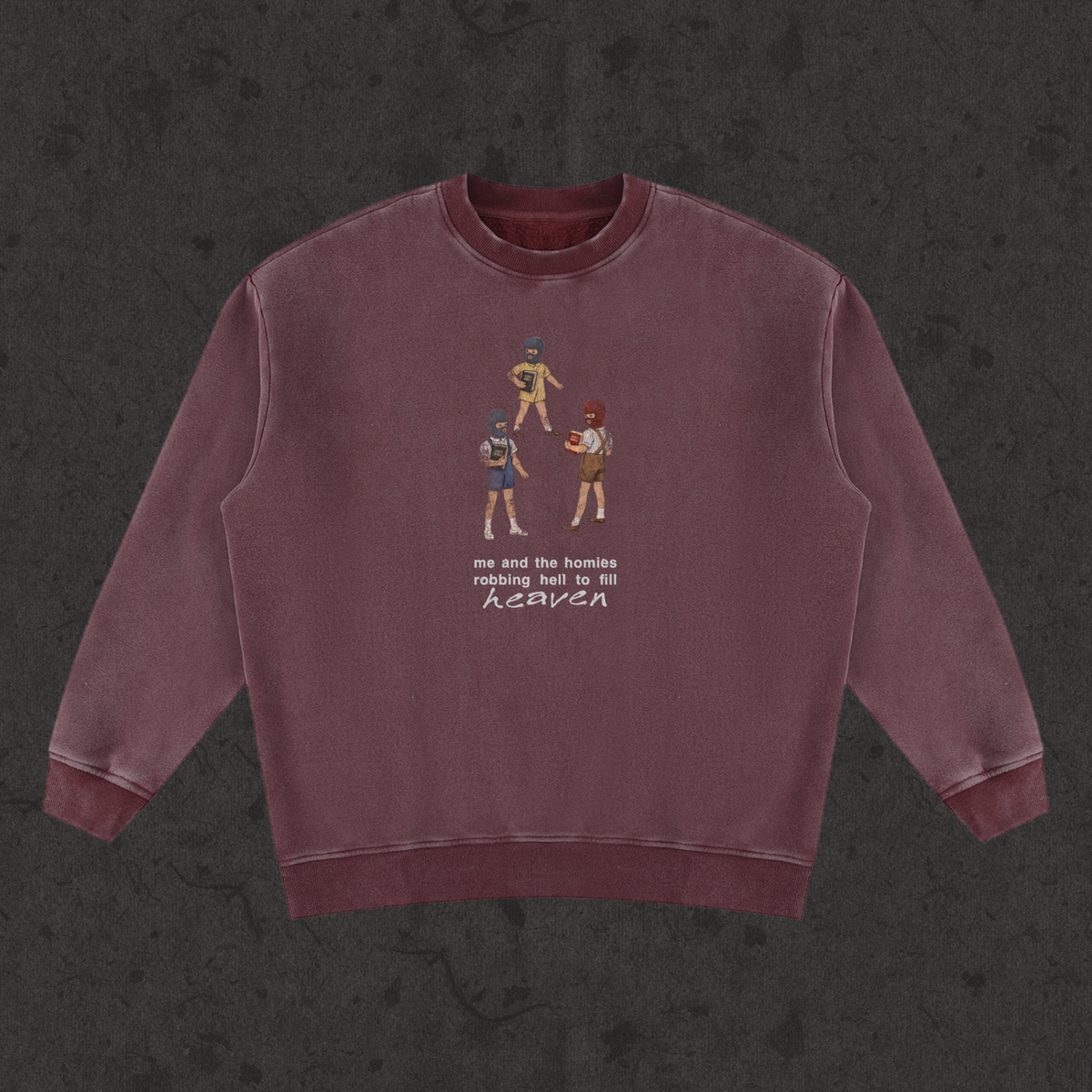 rob hell. fill heaven. sweatshirt, vintage wine, photo 2