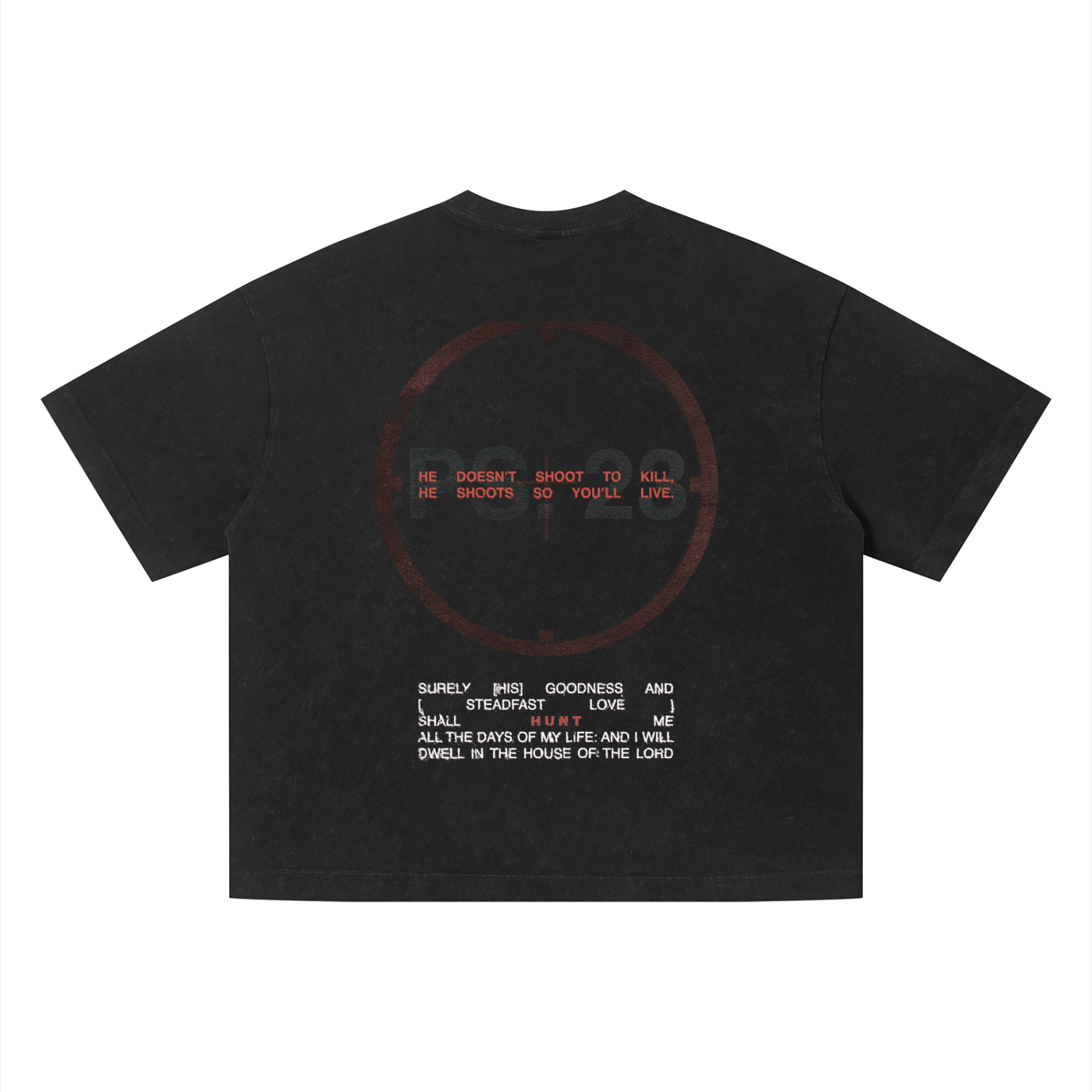 Boxy Cropped 2.0 | Ps.23 The Hunt | Retro Wash Black