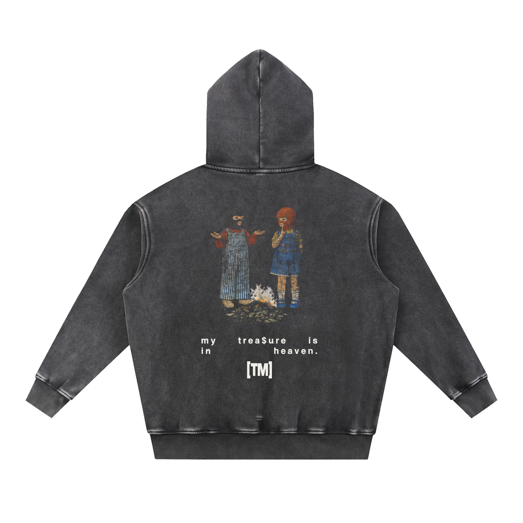 My Treasure Is In Heaven oversized hoodie, retro black, photo 4