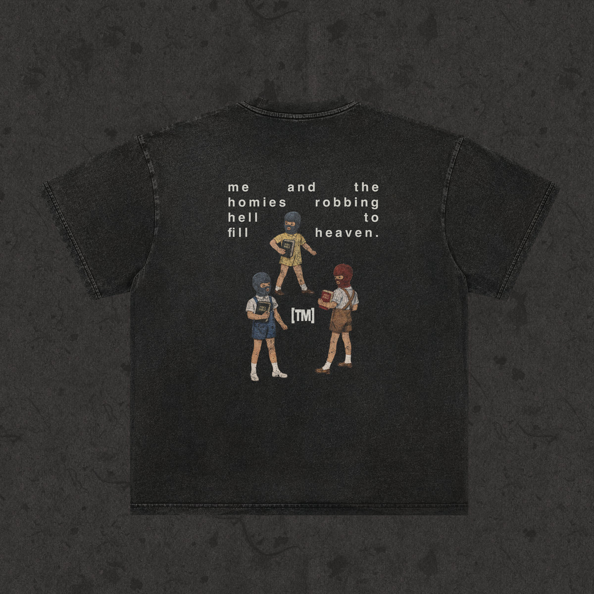 Robbing Hell To Fill Heaven classic fit tee, retro wash black, photo 2