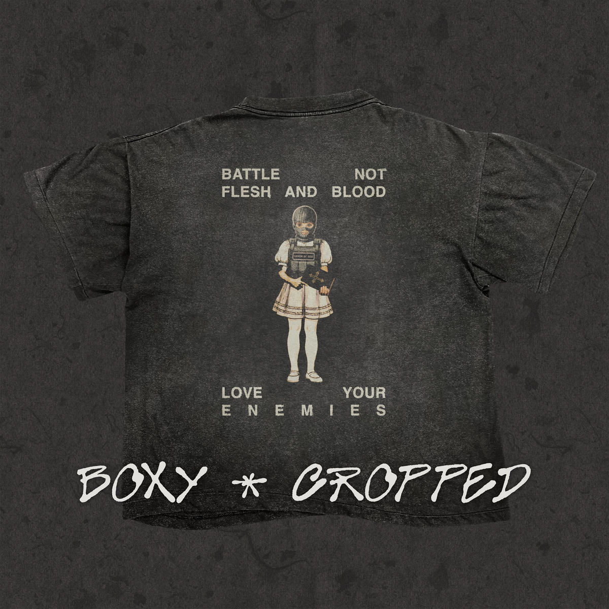 Boxy Cropped 3.0 | Rules of Engagement | Stone Wash Black
