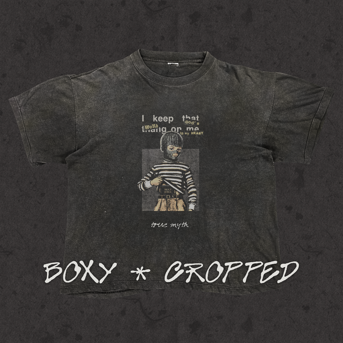 Boxy Cropped 3.0 | Concealed Carry | Stone Wash Black