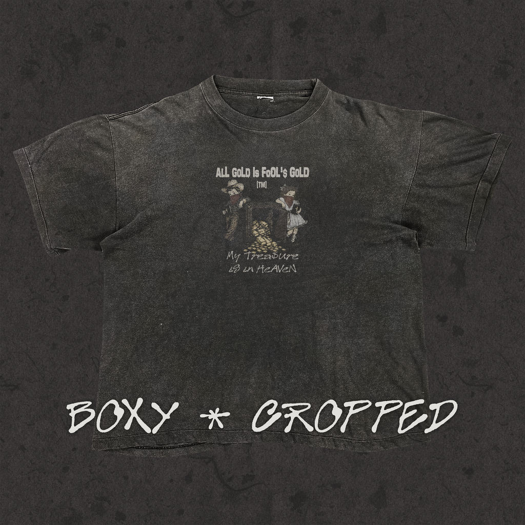 Boxy Cropped 3.0 | Fools Gold | Stone Wash Black