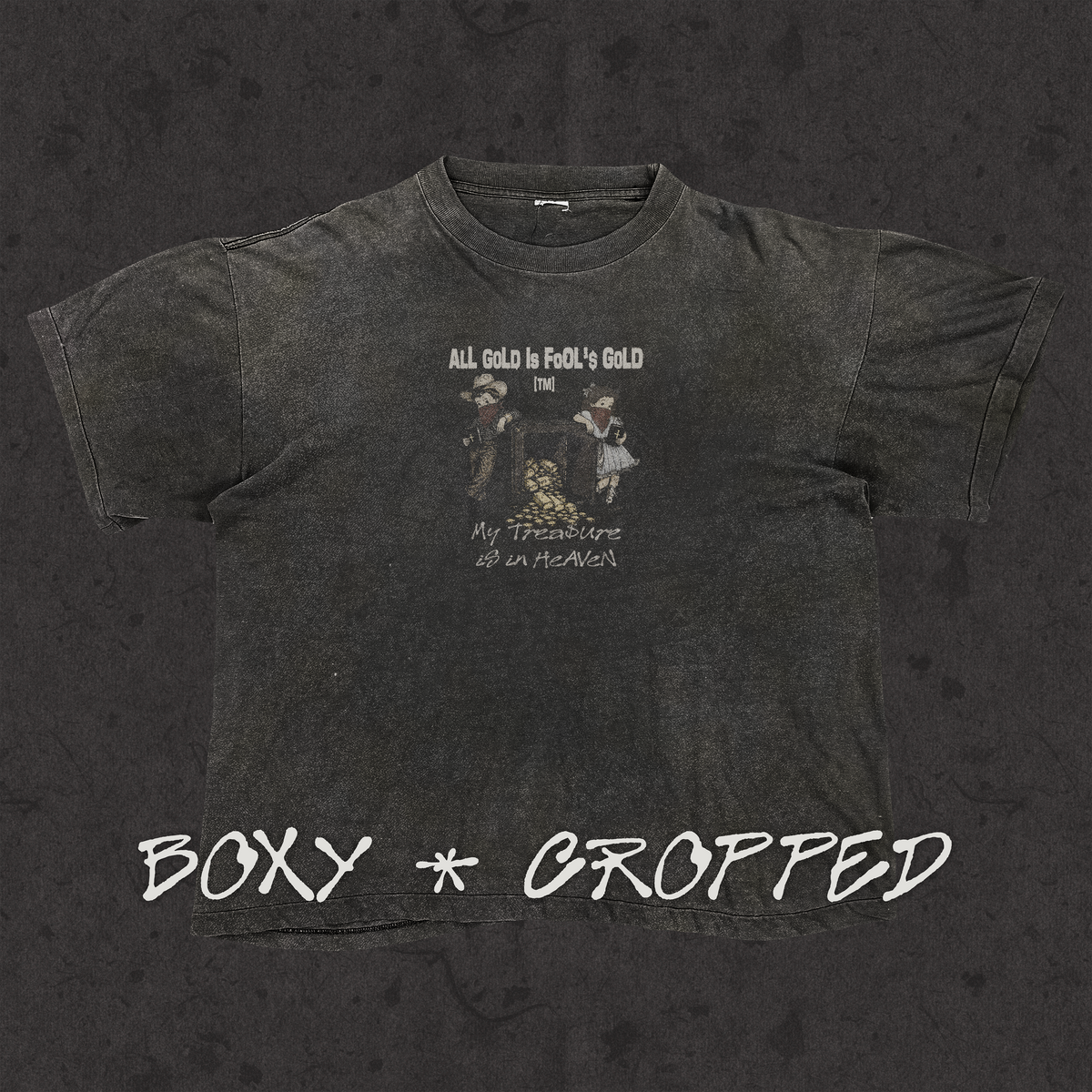 Boxy Cropped 3.0 | Fools Gold | Stone Wash Black