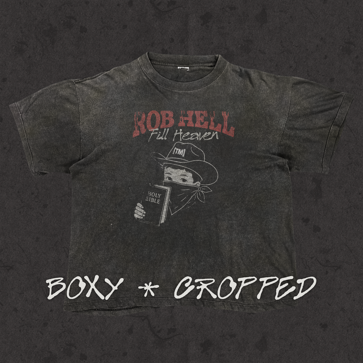Boxy Cropped 3.0 | The Gates Of Hell Will Not Prevail | Stone Wash Black