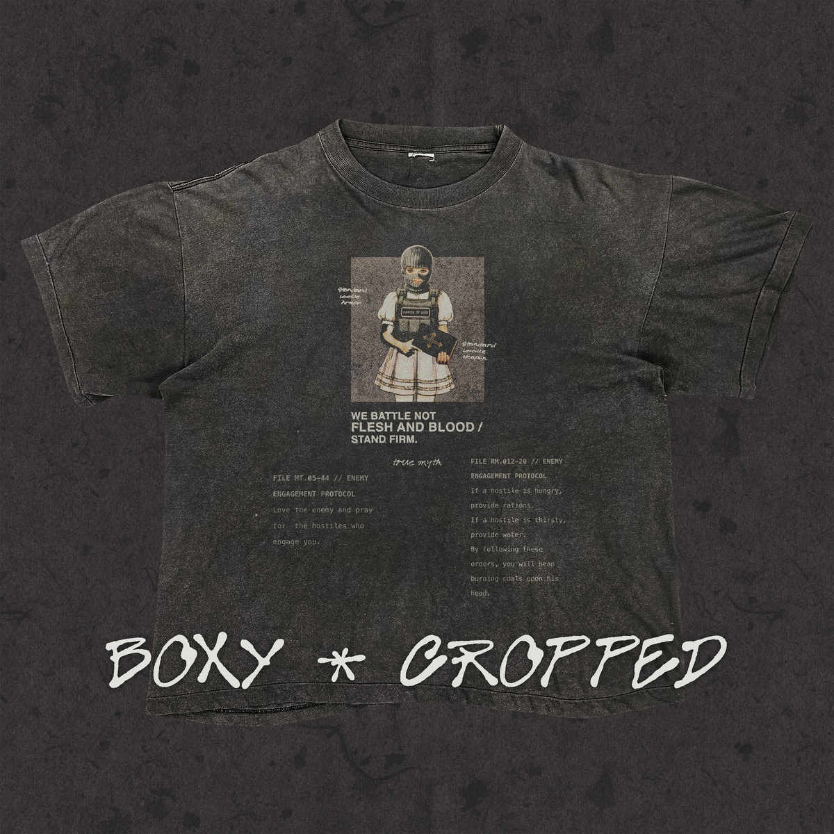 Boxy Cropped 3.0 | Rules of Engagement | Stone Wash Black