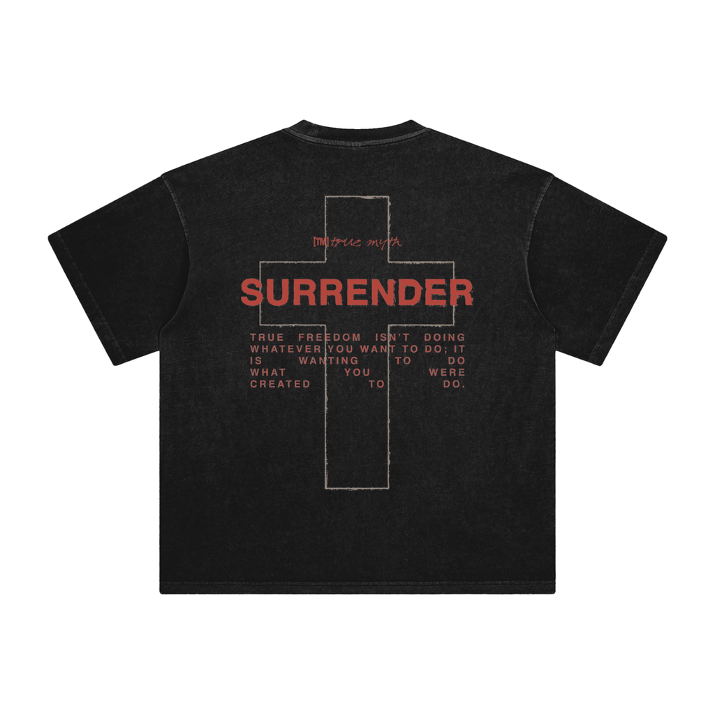 Retro Wash Loose Fit Tee | Freedom Is Surrender Cowboy | Faded Black