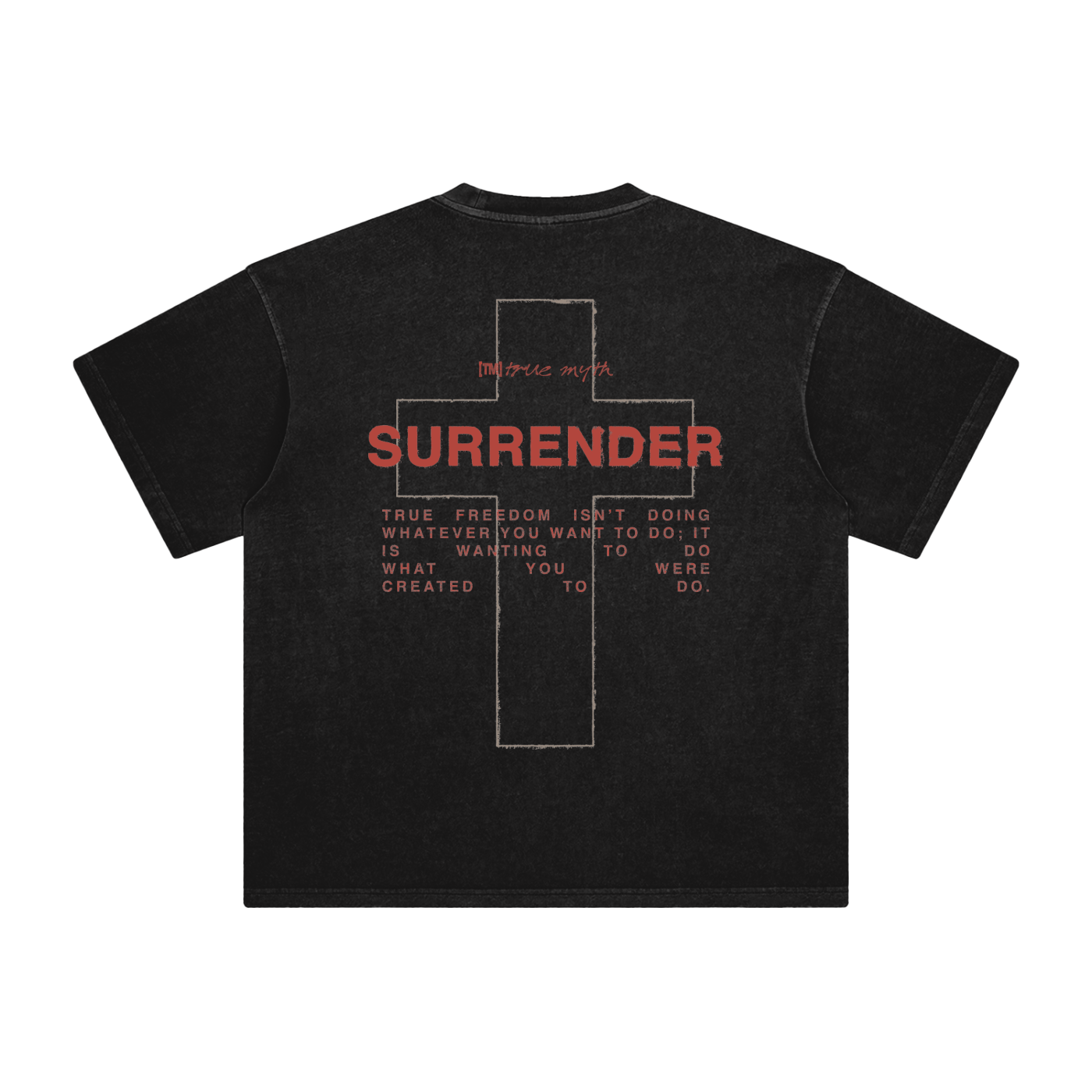Retro Wash Loose Fit Tee | Freedom Is Surrender Cowboy | Faded Black