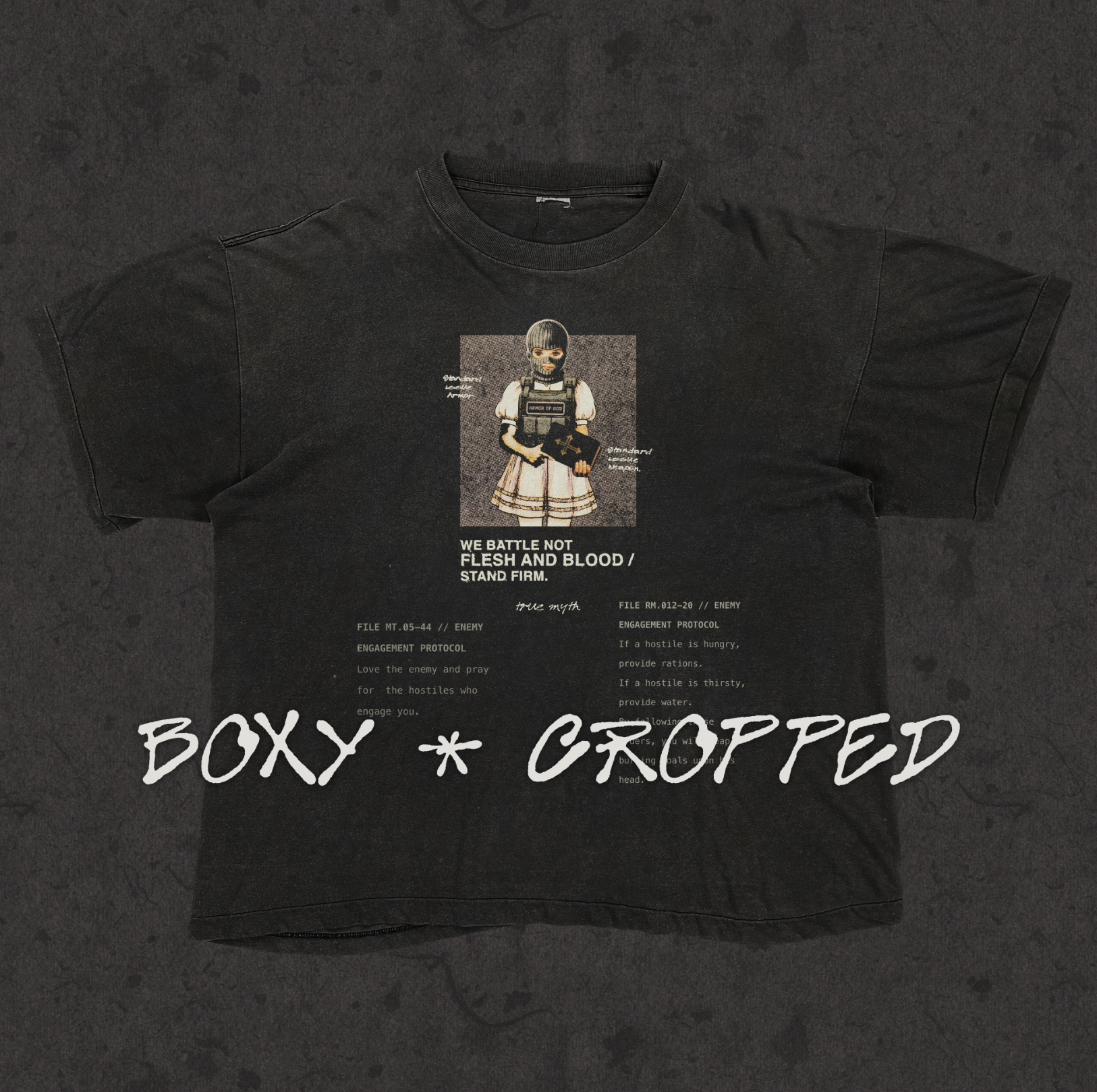 Boxy Cropped 2.0 | Rules of Engagement | Retro Wash Black