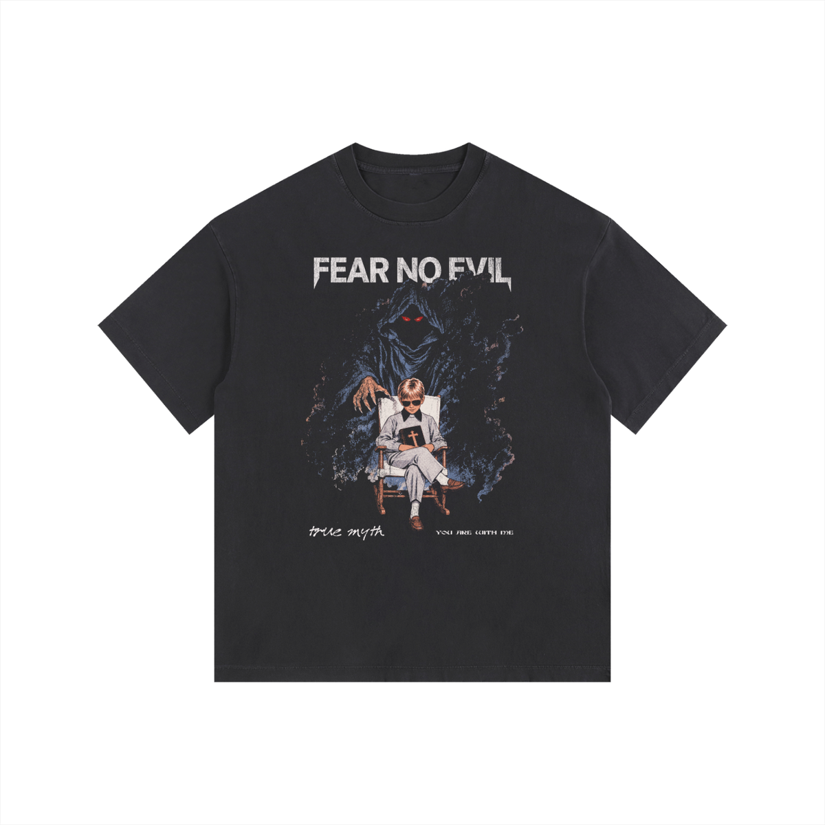 Fear No Evil 2XL & up tee, retro black, photo 3