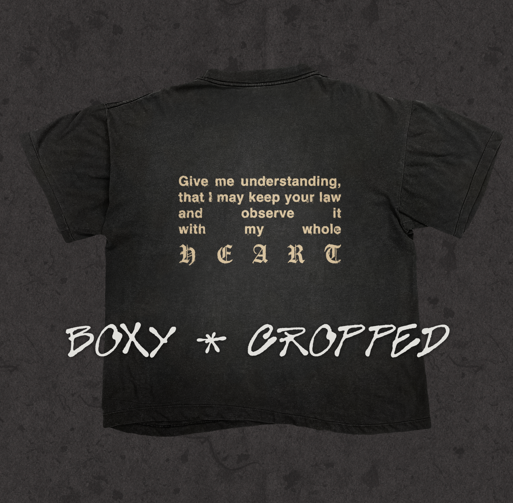 Boxy Cropped 2.0 | I Got The Word On My Mind | Retro Wash Black